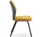 Lot De 4 Chaises En Tissu Jaune Moutarde Et Simili Cuir - Garance