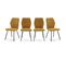 Lot De 4 Chaises En Tissu Jaune Moutarde Et Simili - Garance