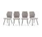 Lot De 4 Chaises En Tissu Gris Clair Et Simili Cuir - Garance