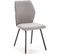 Lot De 4 Chaises En Tissu Gris Clair Et Simili Cuir - Garance