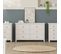 Commode 6 Tiroirs En Pin Massif Blanc 130 Cm - Elton