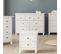 Commode 7 Tiroirs En Pin Massif Blanc 110 Cm - Elton