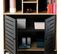 Bibliothèque 2 Portes 7 Niches Noir / Effet Bois 90 Cm - Rosa