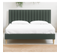 Ensemble Lit Adulte 160x200 En Velours Vert Eliot + Matelas Ressorts Ensachés Mousse Hr