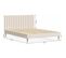 Ensemble Lit Adulte 160x200 En Velours Beige Eliot + Matelas Ressorts Ensachés Mousse Hr