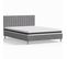 Ensemble Lit Adulte 140x190 En Velours Gris Clair Eliot + Matelas Ressorts Ensachés Mousse Hr