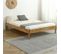 Ensemble Lit Adulte 140x190 En Bois Massif Aina + Matelas Ressorts Ensachés Mousse Hr