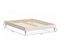 Ensemble Lit Adulte 140x190 En Velours Beige Dina + Matelas Ressorts Ensachés Mousse Hr