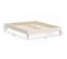 Ensemble Lit Adulte 160x200 En Velours Côtelé Beige Dina + Matelas Latex