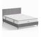 Ensemble Lit Adulte 140x190 En Velours Gris Clair Eliot + Matelas Latex