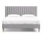 Ensemble Lit Adulte 140x190 En Velours Gris Clair Eliot + Matelas Latex