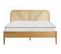 Ensemble Lit Adulte 140x190 En Bois Et Cannage Leonie + Matelas Latex Naturel