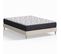 Ensemble Lit Adulte 180x200 En Velours Beige Dina + Matelas Mousse Accueil Mémoire De Forme