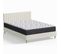 Ensemble Lit Adulte 160x200 En Tissu Bouclé Écru Eliot + Matelas Mousse Accueil Mémoire De Forme