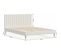 Ensemble Lit Adulte 160x200 En Tissu Bouclé Écru Eliot + Matelas Mousse Accueil Mémoire De Forme