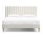 Ensemble Lit Adulte 160x200 En Tissu Bouclé Écru Eliot + Matelas Mousse Accueil Mémoire De Forme