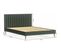 Ensemble Lit Adulte 160x200 En Velours Vert Eliot + Matelas Mousse Accueil Mémoire De Forme