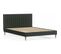 Ensemble Lit Adulte 160x200 En Velours Vert Eliot + Matelas Mousse Accueil Mémoire De Forme