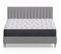 Ensemble Lit Adulte 140x190 En Velours Gris Clair Eliot + Matelas Mousse Accueil Mémoire De Forme