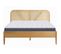 Ensemble Lit Adulte 140x190 En Bois Et Cannage Leonie + Matelas Accueil Mémoire De Forme