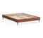 Ensemble Lit Adulte 140x190 En Velours Rouille Dina + Matelas Mousse Accueil Mémoire De Forme