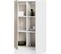 Buffet Haut 2 Portes Blanc Et Effet Bois 90 Cm - Josie