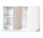 Buffet 3 Portes Blanc Et Effet Bois 130 Cm - Josie