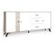 Buffet 3 Portes 3 Tiroirs Blanc Et Effet Bois 180 Cm - Arizona