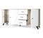 Buffet 3 Portes 3 Tiroirs Blanc Et Effet Bois 180 Cm - Arizona