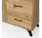 Buffet 2 Portes 3 Tiroirs Effet Bois 136 Cm - Inari