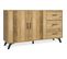 Buffet 2 Portes 3 Tiroirs Effet Bois 136 Cm - Inari