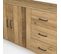 Buffet 3 Portes 3 Tiroirs Effet Bois 180 Cm - Inari