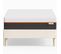 Ensemble Lit 90x190 En Velours Beige + Matelas Mousse Accueil Mémoire De Forme, Double Confort