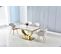 Table à Manger Trofy Gold Marbré Blanc 180x90x75cm