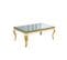 Table Basse Baroque Gold Effet Verre Miroir 120x70x45 Cm