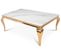 Table Basse Baroque Gold Verre Effet Marbre Blanc 120x70x45 Cm