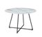 Table Repas Ronde 4 Personnes Heloise Noir Verre Effet Marbre Blanc 120cm