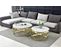 Table Basse Evol Gold Plateau En Verre Effet Marbre Blanc D 80cm