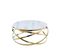 Table Basse Evol Gold Plateau En Verre Effet Marbre Blanc D 80cm