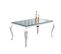 Table Repas BAROQUE pieds Chrome verre Miroir 4 à 6 couverts 150 x 90 cm