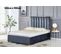 Lit 2 Places 140x190 Cm Tony Velours Gris Anthracite Sommier Inclus