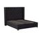 Lit Double 180x200 Cm Princesse Velours Noir Sommier Inclus