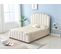 Lit Adulte 160x200 Cm Pepper Velours Beige Cloûté Sommier Inclus