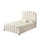 Lit Adulte 160x200 Cm Pepper Velours Beige Cloûté Sommier Inclus