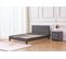 Lit Adulte 2 Places 140x190 Cm Melbourne Simili cuir Gris Sommier Inclus