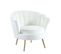 Fauteuil Nymphea Velours Ecru Et Pieds Gold