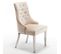 Lot De 2 Chaises Anneau Matellassée Et Cloûtée Chrome Velours Beige