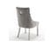 Lot De 2 Chaises Lion Mattelassée Et Cloûtée Chrome Velours Gris