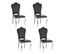 Lot De 4 Chaises Prestige Simili Cuir Noir - Sakura