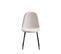 Lot De 6 Chaises En Velours Beige Pieds En Métal Noir - Scandinave